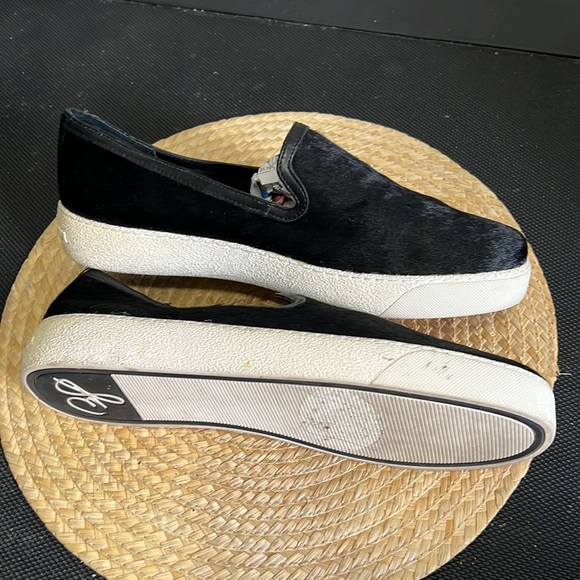 Sam Edelman Becker Real Fur Slip -on Sneakers Loafer Canvas Size 12 - Picture 11 of 15